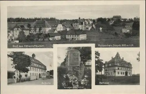 Reitzenhain Erzgebirge Rathaus Krieger Denkmal Schule  x