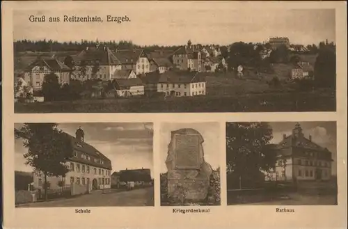Reitzenhain Erzgebirge Reitzenhain Erzgebirge Schule Krieger Denkmal Rathaus  x / Marienberg /Erzgebirgskreis LKR