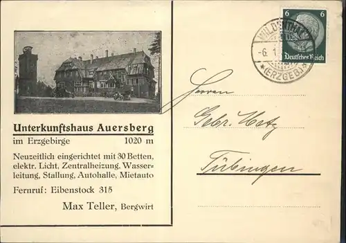 Wildenthal Eibenstock [Stempelabschlag] Unterkunftshaus Auersberg Erzgebirge x
