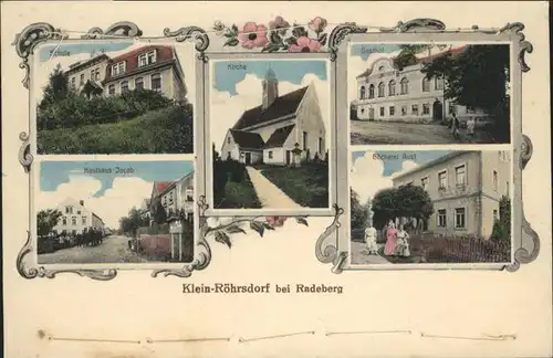 Kleinroehrsdorf Kirche Schule Baeckerei Aust * / Grossroehrsdorf Oberlausitz /Bautzen LKR