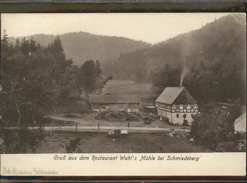 Schmiedeberg  Dippoldiswalde Schmiedeberg Erzgebirge Restaurant Wahls Muehle x / Dippoldiswalde /Saechsische Schweiz-Osterzgebirge LKR