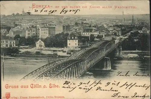 wq74970 Coelln Elbe Coelln Meissen Elbe Bruecke x Kategorie. Meissen Alte Ansichtskarten