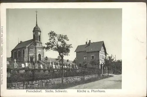 Porschdorf Kirche Pfarrhaus *