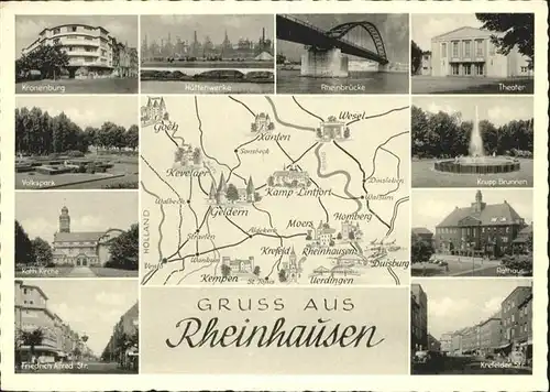 Rheinhausen Kronenburg Huettenwerke Rheinbruecke Theater Krefelderstrasse *