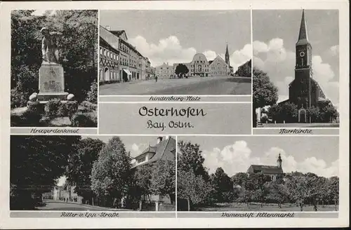 Osterhofen Kriegerdenkmal Hindenburgplatz Kirche Ritterstrasse Damenstift Altenmarkt *