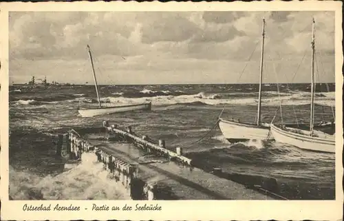 Arendsee Ostsee Seebruecke Boote Sturm