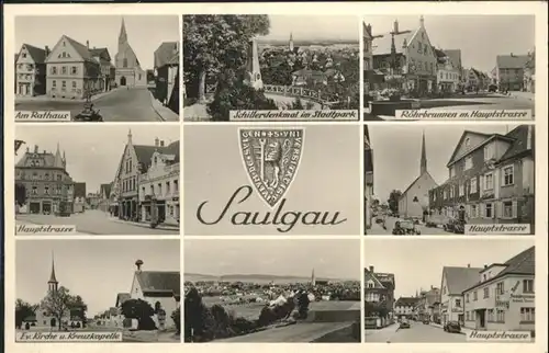 Bad Saulgau Rathaus Hauptstrasse Roehrbrunnen Schillerdenkmal