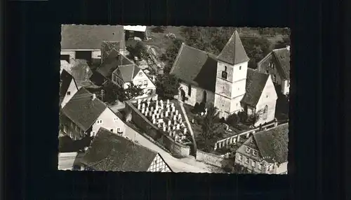 Schweinsdorf ob der Tauber Fliegeraufnahme Friedhof
