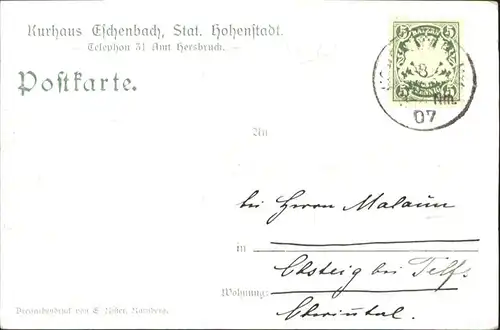 Eschenbach Mittelfranken Kurhaus Eschenbach Kuenstler C. S.  / Pommelsbrunn /Nuernberger Land LKR