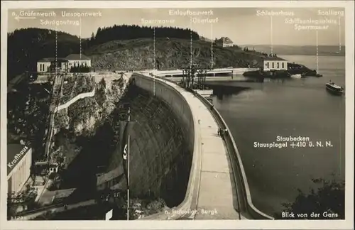 wq89644 Saaletalsperre Staubecken Krafthaus Kategorie. Burgk Alte Ansichtskarten