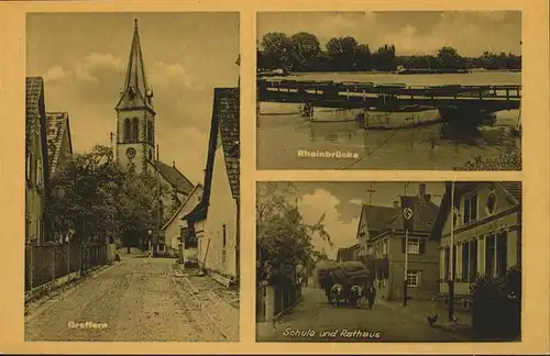 Greffern Rheinbruecke Schule Rathaus