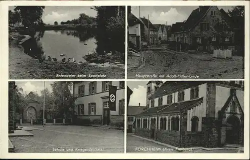 Forchheim Breisgau Entenweiher Hauptstrasse A.H.-Linde Schule Kriegerdenkmal