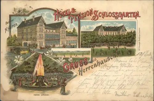 Herrenhausen Hannover Strassenbahn Hotel Pension Schlossgarten  x