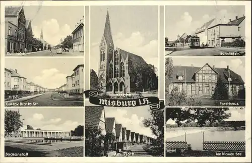Misburg-Anderten Bahnhofstrasse Gustav Brathe Strasse Badeanstalt Ploeth Forsthaus Blauen See Kirche  *