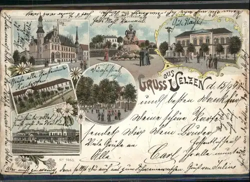 Uelzen Lueneburger Heide Uelzen Post Fischerhof Bahnhof Kaserne Litho x / Uelzen /Uelzen LKR