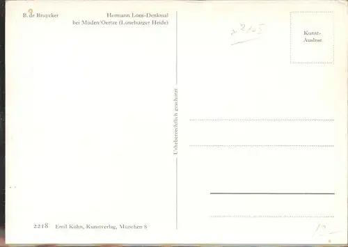 ws74262 Mueden oertze Mueden oertze Hermann Loens Denkmal  * Kategorie. Fassberg Alte Ansichtskarten