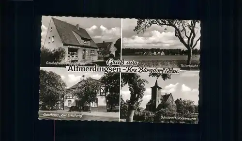 Altmerdingsen Geschaeftshaus Schaefer Gasthaus Zur Erholung Schule Glockenturm *