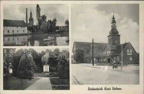 Bodenteich Weiher Krieger Denkmal Kirche  x