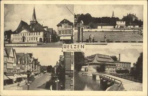 Uelzen Lueneburger Heide Uelzen Rathaus Turm Marien Kirche Sommerbad Aussenmuehle x / Uelzen /Uelzen LKR