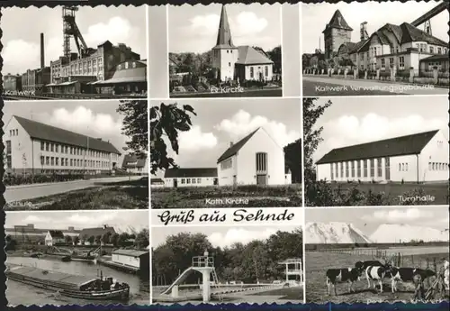 Sehnde Kaliwerk Kirche Turnhalle Schule Schiff Schwimmbad Kuehe *