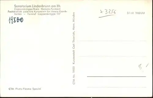 Coppenbruegge Hameln-Pyrmont Sanatorium Lindenbrunn Ith Osterwald *