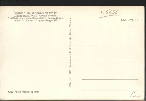 Coppenbruegge Sanatorium Lindenbrunn Ith  *