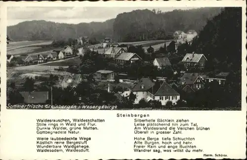 Steinbergen Wesergebirge Gedicht Herm. Schuette *