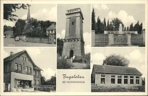 Ingeleben Schoeningen Kirche Turm Schule Geschaeftshaus Struempel *