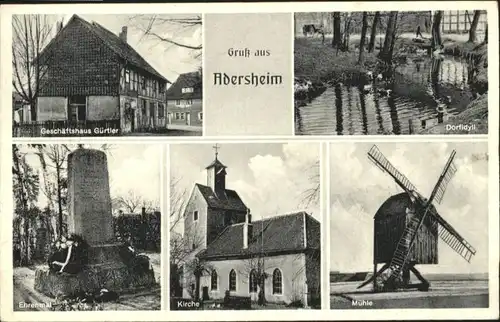 Adersheim Adersheim Geschaeftshaus Guertler Ehrenmal Kirche Muehle x / Wolfenbuettel /Wolfenbuettel LKR