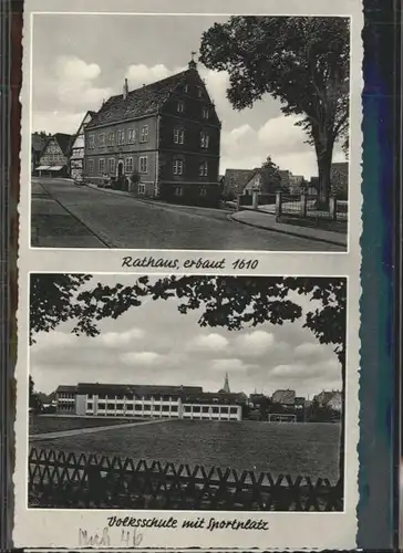 Nieheim Rathaus Volksschule Sportplatz *