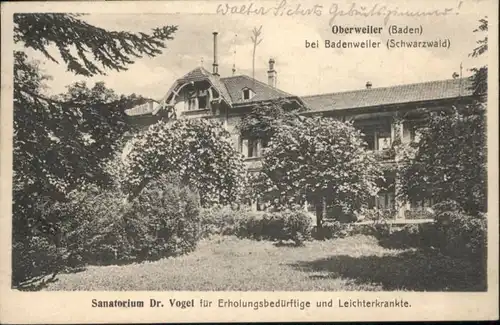 Oberweiler Badenweiler Sanatorium Dr Vogel x