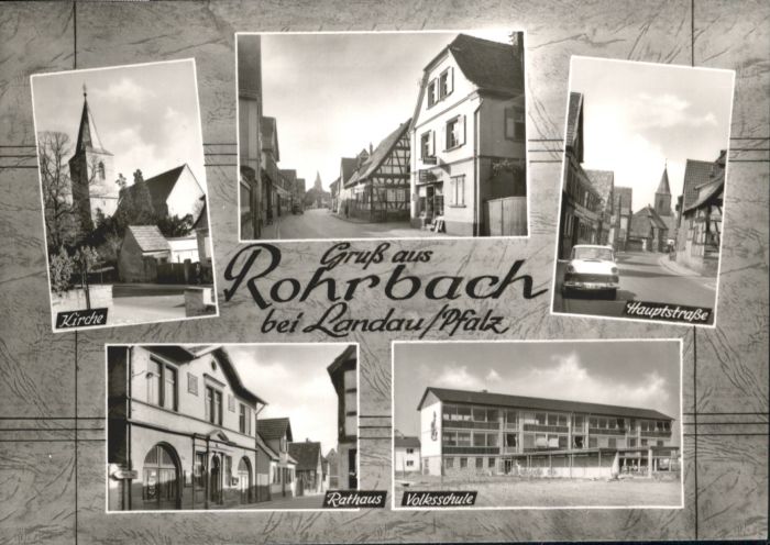 Rohrbach Pfalz Kirche Hauptstrasse Rathaus Volksschule * Nr. ws94020