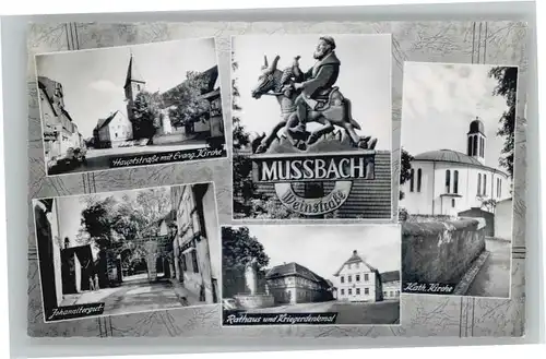 Mussbach Hauptstrasse Johannitergut Krieger Denkmal  *