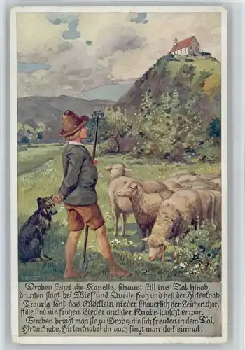 wu38473 Hirte  Schafe Hund Kuenstlerkarte J. Durst x Kategorie. Landwirtschaft Alte Ansichtskarten