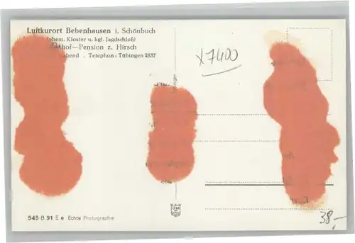 Bebenhausen Tuebingen Bebenhausen Tuebingen Gasthof Pension zum Hirsch * / Tuebingen /Tuebingen LKR