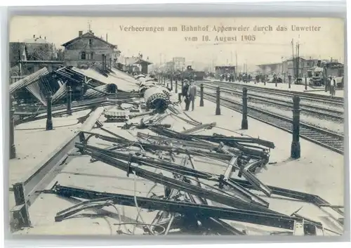 Appenweier Verheerung Bahnhof Unwetter x