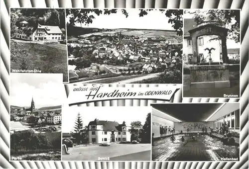 Hardheim Odenwald Hardheim Wohlfahrtsmuehle Schloss Hallenbad Brunnen * / Hardheim /Neckar-Odenwald-Kreis LKR