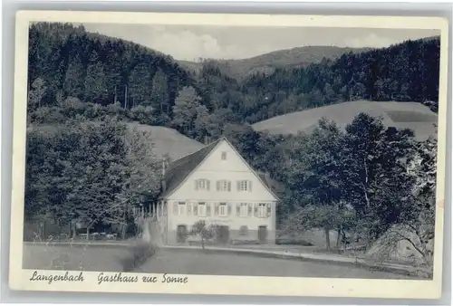 Langenbach Kinzigtal Langenbach Kinzigtal Gasthaus zur Sonne * / Wolfach /Ortenaukreis LKR