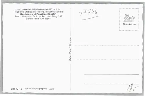 Niederwasser Gasthaus Pension Roessle *