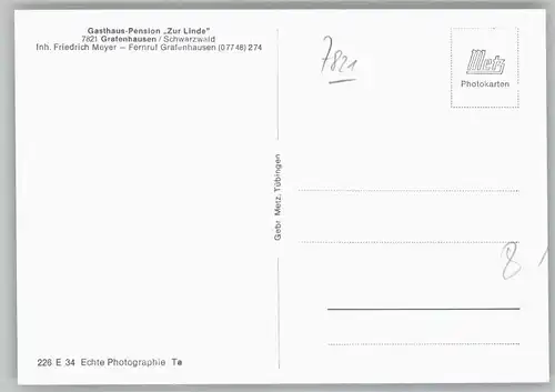 Grafenhausen Schwarzwald Gasthaus Pension zur Linde *