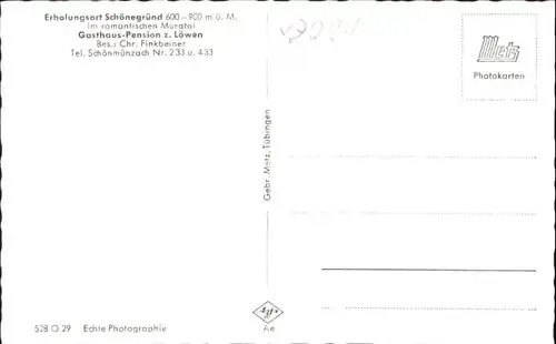 Schoenegruend Pension zum Loewen   *