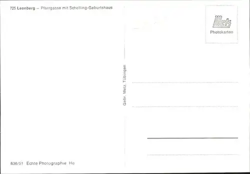 wu66468 Leonberg Wuerttemberg Leonberg Pfarrrgasse Schelling Geburtshaus * Kategorie. Leonberg Alte Ansichtskarten