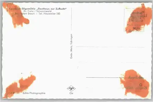 Agenbach Saegemuehle Gasthaus Zuflucht *