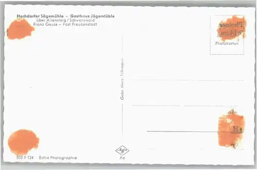 Hochdorf Freudenstadt Hochdorfer Saegemuehle Gasthaus Jaegerstueble *