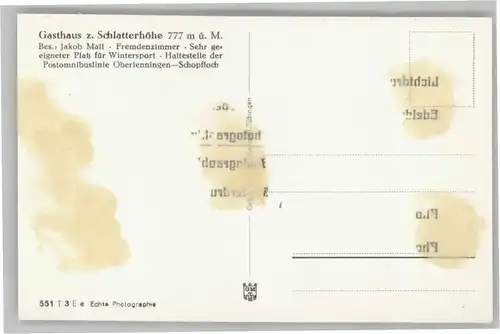 Schopfloch Freudenstadt Schopfloch Gasthaus zur Schlatterhoehe * / Schopfloch /Freudenstadt LKR