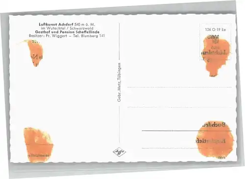 Achdorf Blumberg Achdorf Villingen Gasthof Pension Scheffellinde * / Blumberg /Schwarzwald-Baar-Kreis LKR