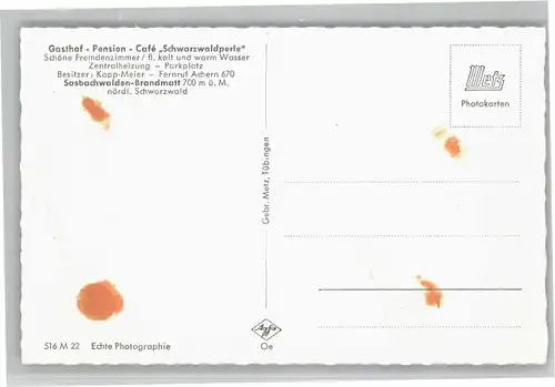 Brandmatt Gasthof Pension Cafe Schwarzwaldperle *