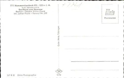 Hammereisenbach-Bregenbach Hammereisenbach Gasthaus zum Hammer * / Voehrenbach /Schwarzwald-Baar-Kreis LKR