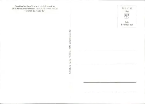 Untermuenstertal Gasthof Adler-Stube *
