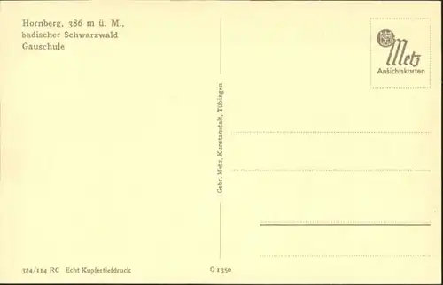 Hornberg Schwarzwald Gau  Schule *